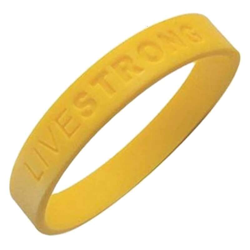 1pc LIVE STRONG Hologram Silicone Bracelet Men Women Power Rubber Wristband Outdoor Sports Bangle Accessories Gifts Yellow