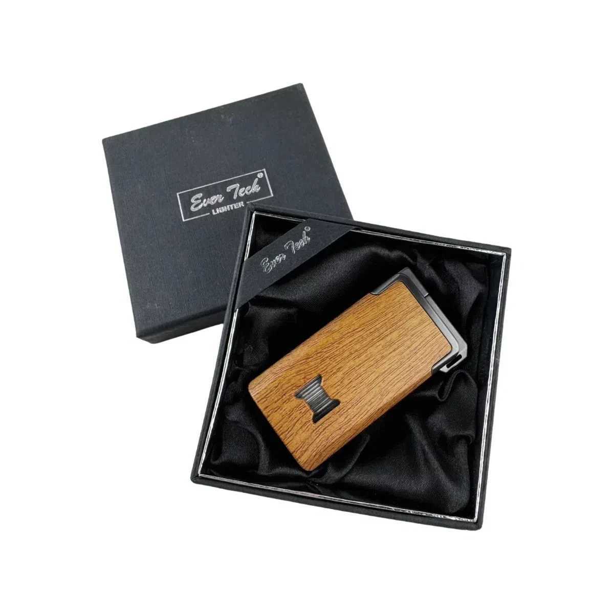 Windproof Dual-Flame Refillable Butane Torch Lighter with Adjustable Jet Wood Grain Design Cigarette Accessory Man Dad giftT250301