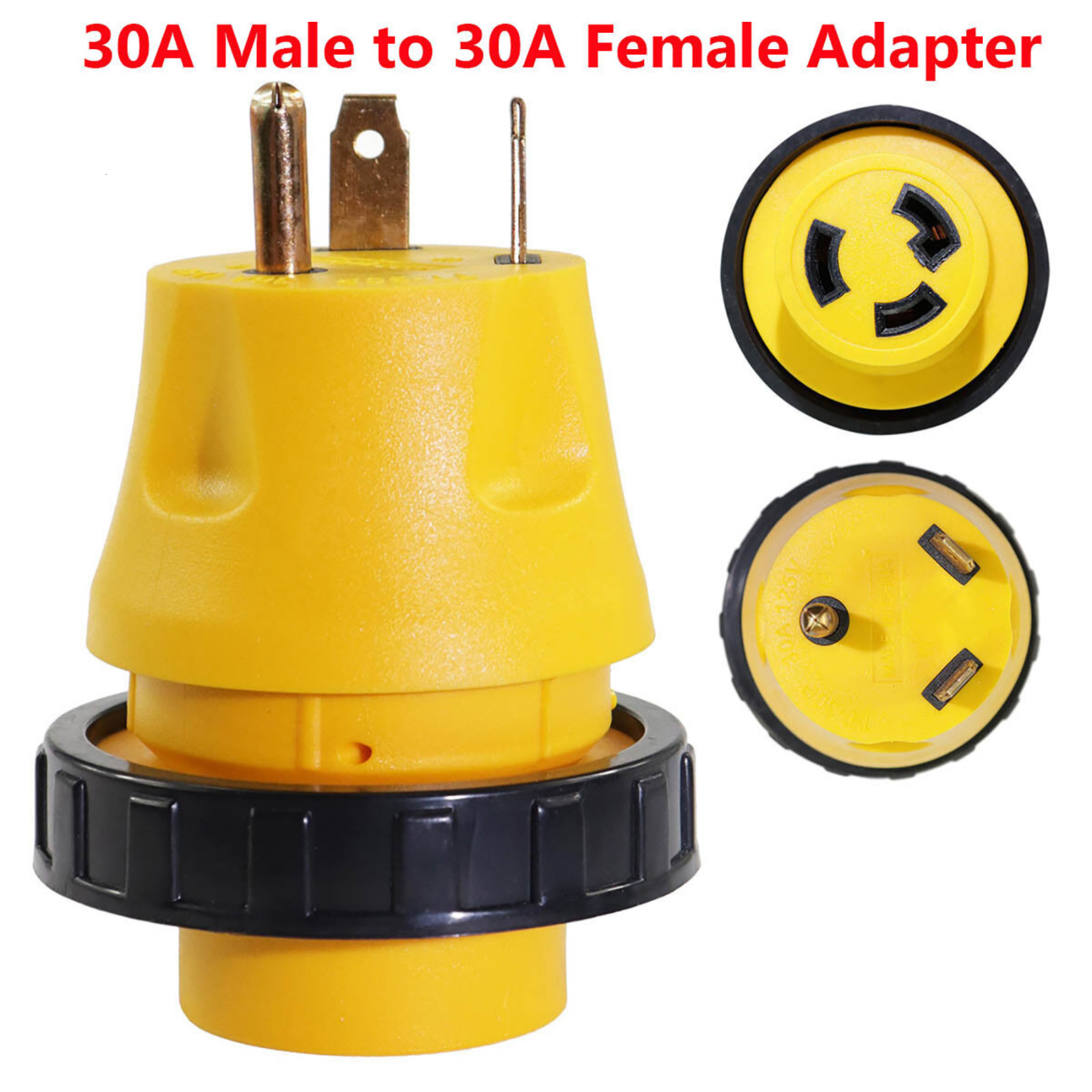 15Amp Male and 50Amp,30Amp to 30Amp Female 125V Power Cord Plug RV Boat Marine Adapter