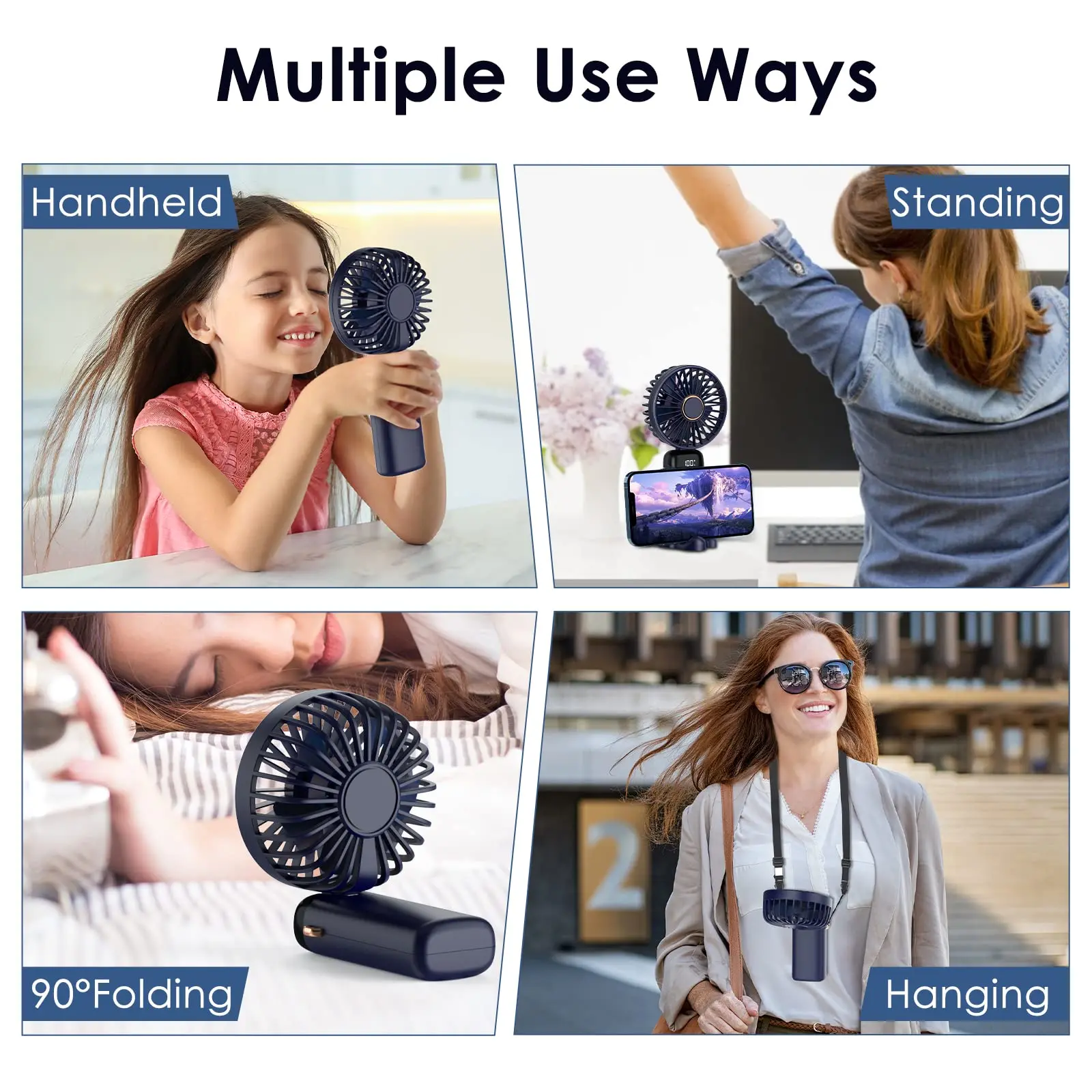 2025 Electric Fan Portable Air Conditioner Mini Cooler Rechargeable Neck Fans for Home Free Shipping Hand Usb Conditioning Blades 18000mah battery