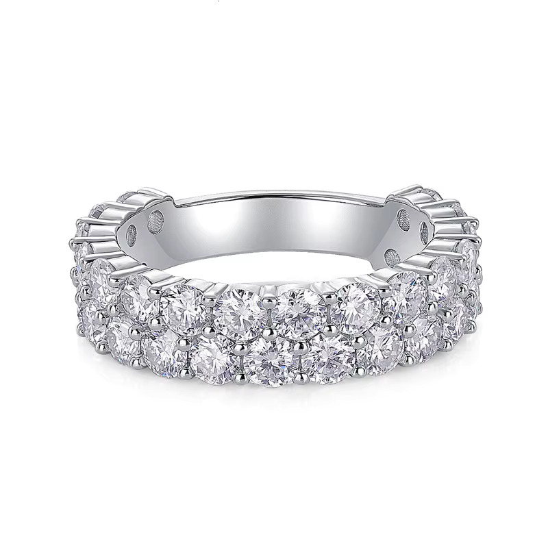 Panyu Fine Round Brilliant Classic Engagement Ring Moissanite Ring Women 925 VVS Moissanite Wedding Ring
