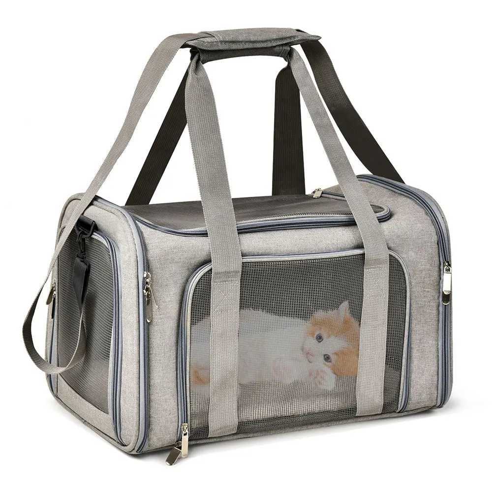 Dog Carrier Bag Soft Side Backpack Pet Carriers Travel Bags Airline Approved Transport For Cats Puppies up to 15 Lbs Outgoing 250205