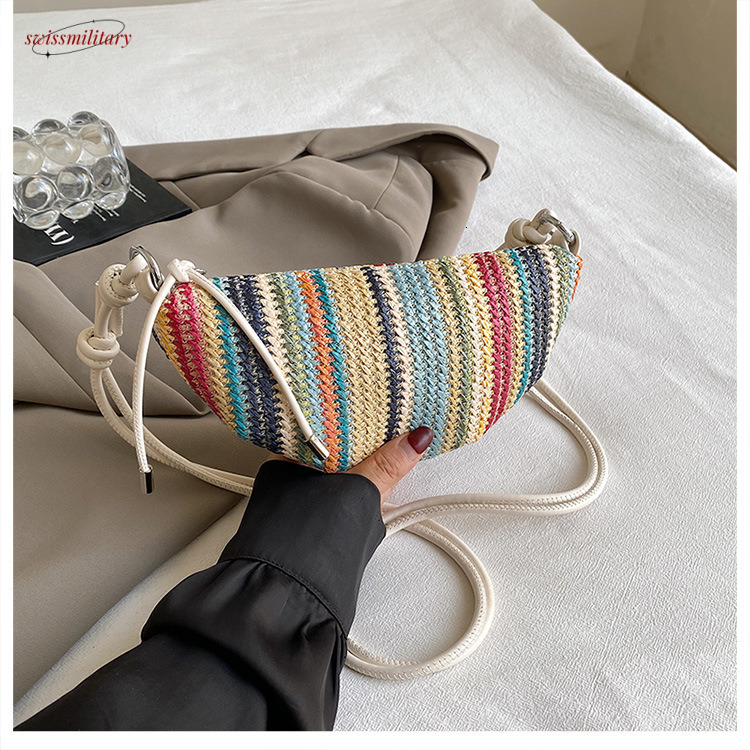 Handmade for women trendy summer crossbody popular beach vacation shoulder grass woven bag #swissmilitary