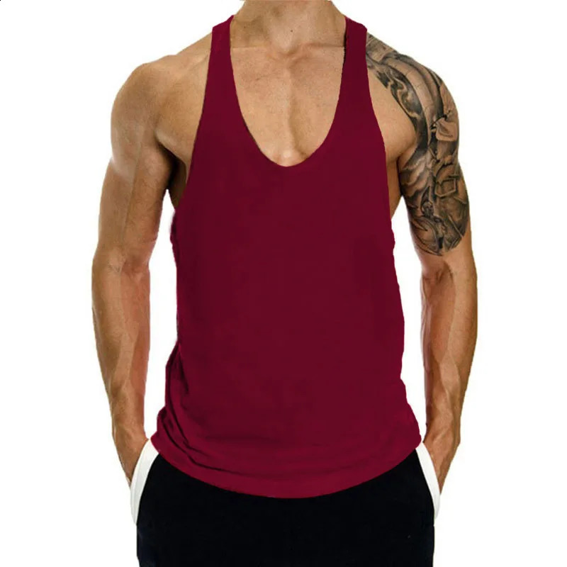 Mens Cotton Tank Tops Captain Shirt Gym Fitness Vest Sleeveless Male Casual Bodybuilding Sports Man Workout Clothes 250225
