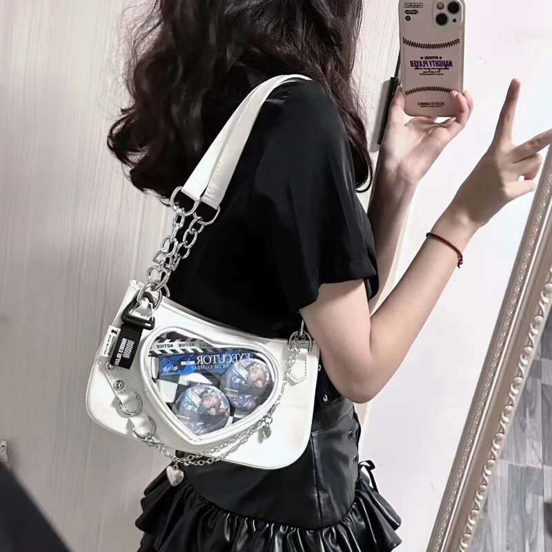 Original Love Pain Asian Culture Hot Girl Sweet Cool Y2k Underarm Bag Women Students Cartoon Backpack Leather Shoulder Bags
