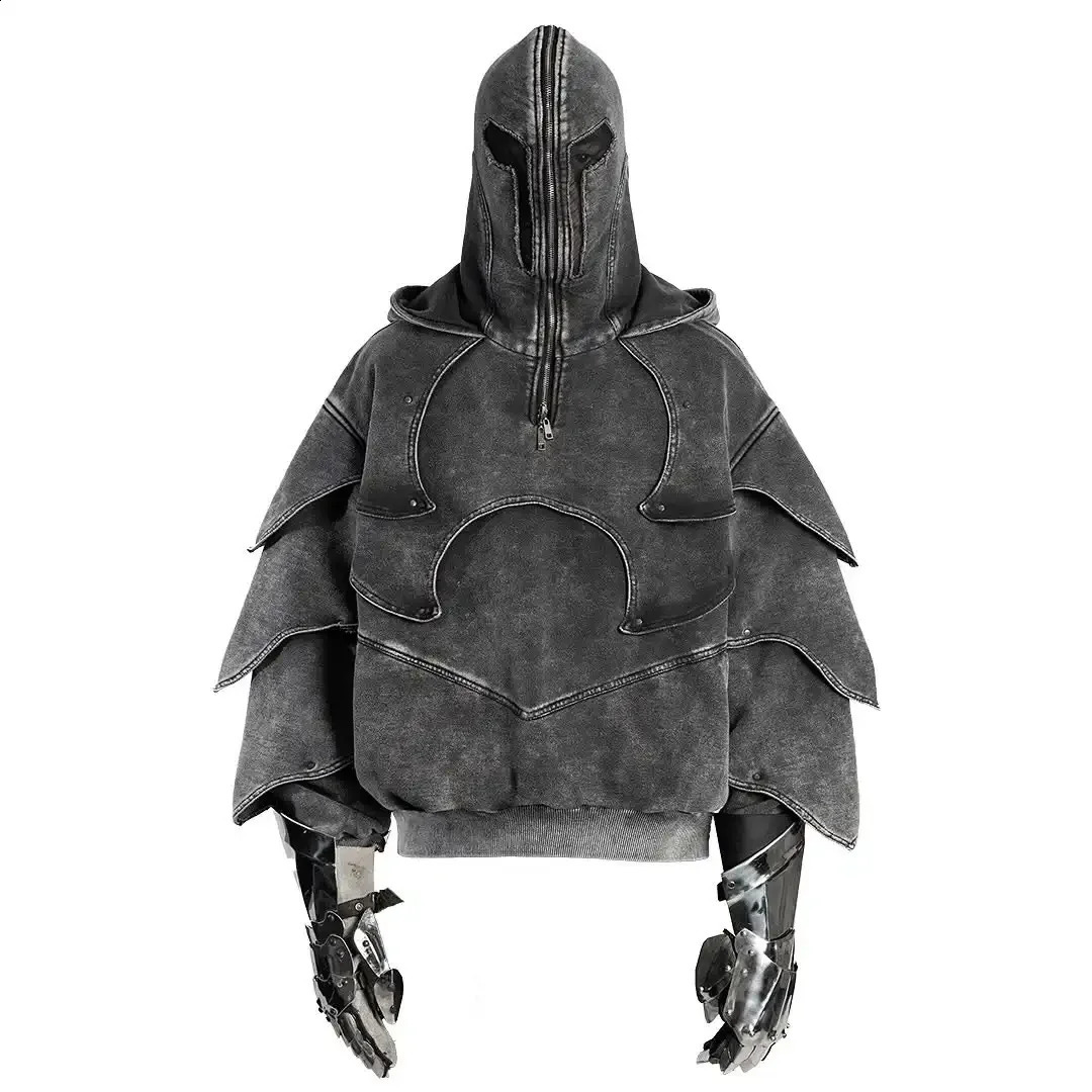 Mens Splicing Hoodie Y2K Gothic Cowboy Floral Retro Trend Unisex Large Casual Hoodie 250225