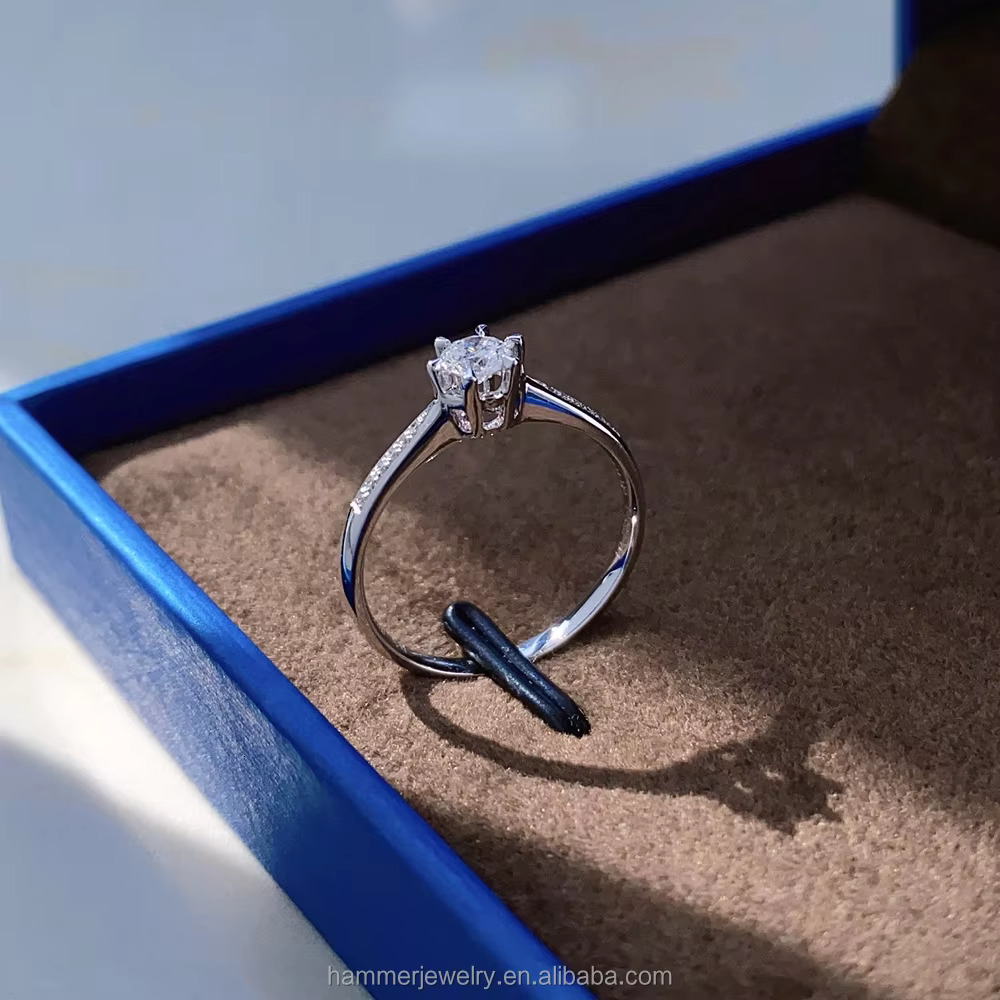 Fine Ring 18K Unisex Engagement Ring Trendy Jewelry for Wedding Anniversary Party Gift Purpose