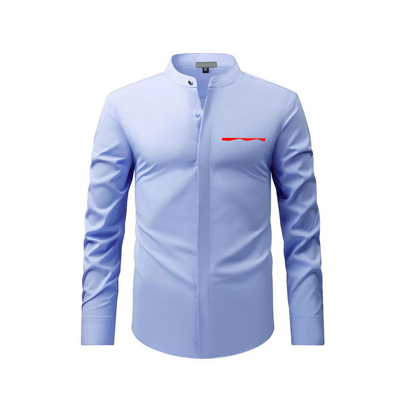 Men's Shirts Business shirt Anti stand-up collar hidden button wrinkle non ironing woven solid color cotton style men's shirt all season fou