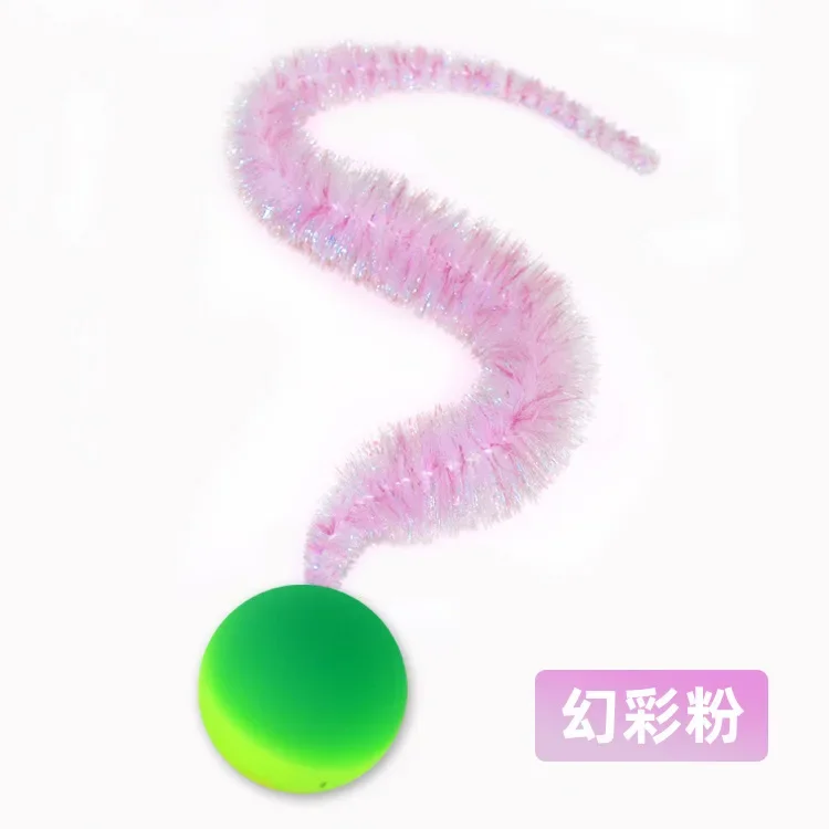 Cat interactive toys Tickle Cat Colorful bouncing ball Pet supplies Puzzle teasing indoor cat worm caterpillar elastic toy 고양이