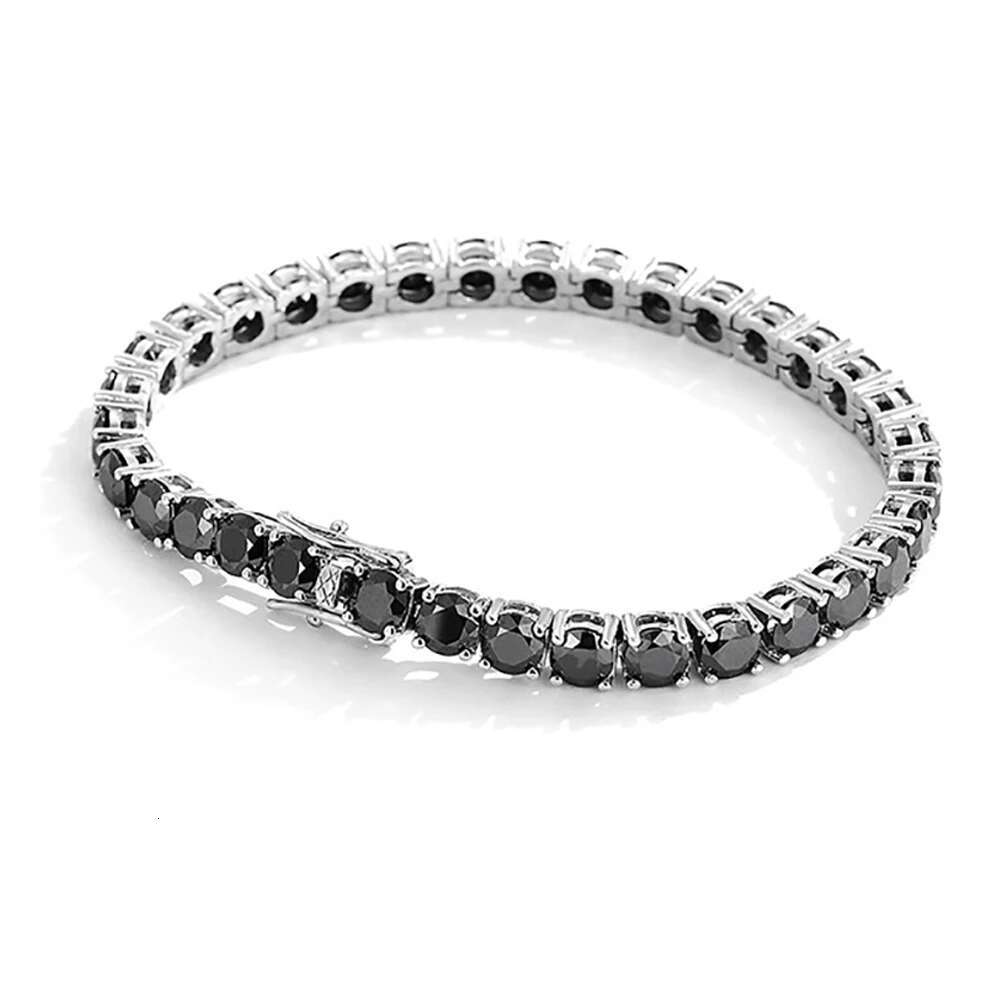 Serenity Day 3mm 4mm 5mm Black Full Moissanite Tennis Bracelet For Women S Sterg Sier Plate Pt950 Fine Jewelry Wholesale