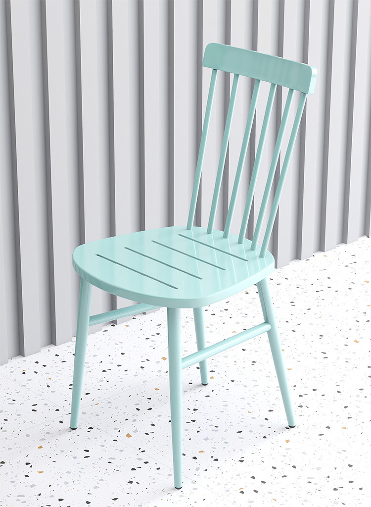 Windsor Chair dining chair backrest Nordic minimalist mesh balcony leisure chairs, wrought iron outdoor tea shop coffee chairs