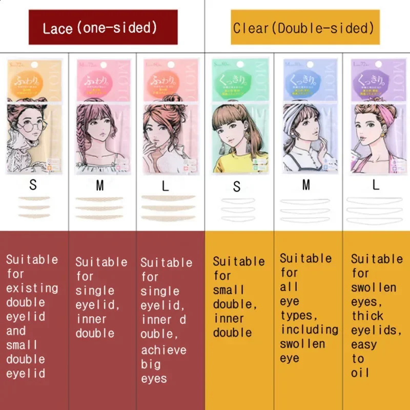 MOTONOZEN Double Eyelid Tape Sticker Invisible Fold Eyelid Lace Paste Stripe Self-adhesive Natural Eye Makeup Tool 250224