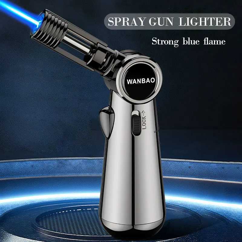 Torch Gas Windproof BBQ Kitchen Cooking Jet Turbo Cigar Lighter High Capacity Spray Gun Jewelry Metal Welding Gifts For MenT250301