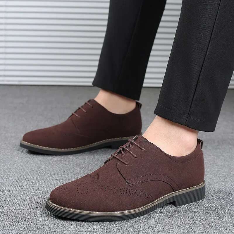New Derby Shoes Oxford PU Suede Spring Autumn Casual Men Leather Male Dress Shoes Plus Size 38-48