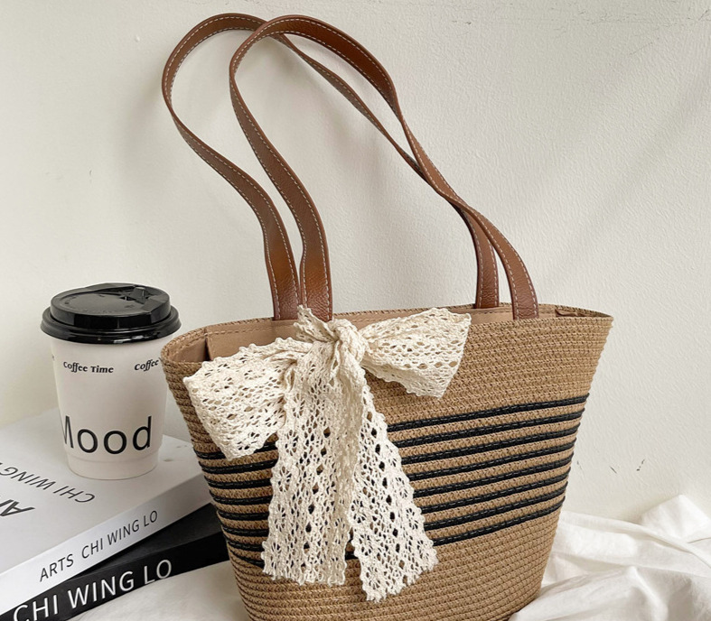 2025 new Summer Seaside Leisure Vacation Large Capacity for Women Fashion Straw Tote Simple Handheld Shoulder Bag #swissmilitary