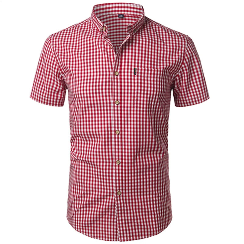 Mens Plaid Shirt Long Sleeves Cotton Casual Slim Fit Shirts Button Up Men Dress Shirts Business Shirt Chemise Masculino Shirt 250225
