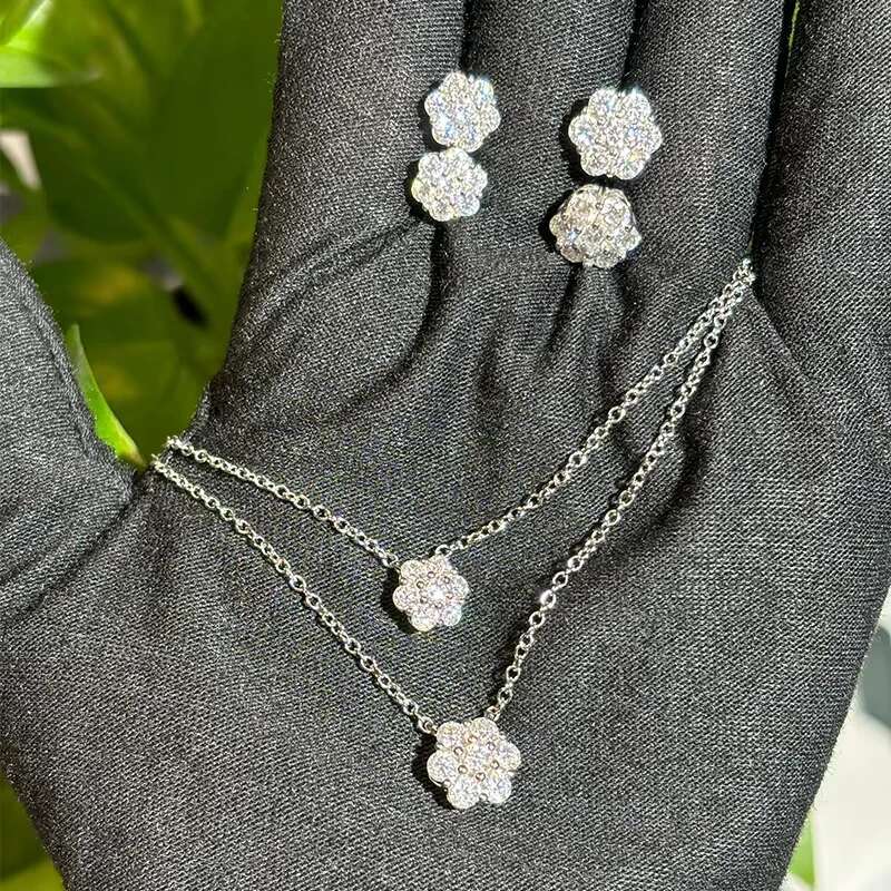 for Women Full Stud Earrings wer D Color Women's Moissanite Set Jewerly