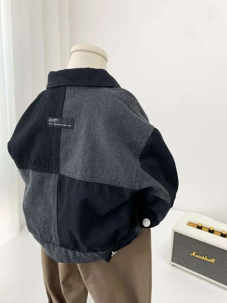 Ddmyshoesvip Baby Boy Korean Patchwork Denim Jacket New Toddler Handsome Casual Fashionable Coat For Children S Spring Autumn Wear