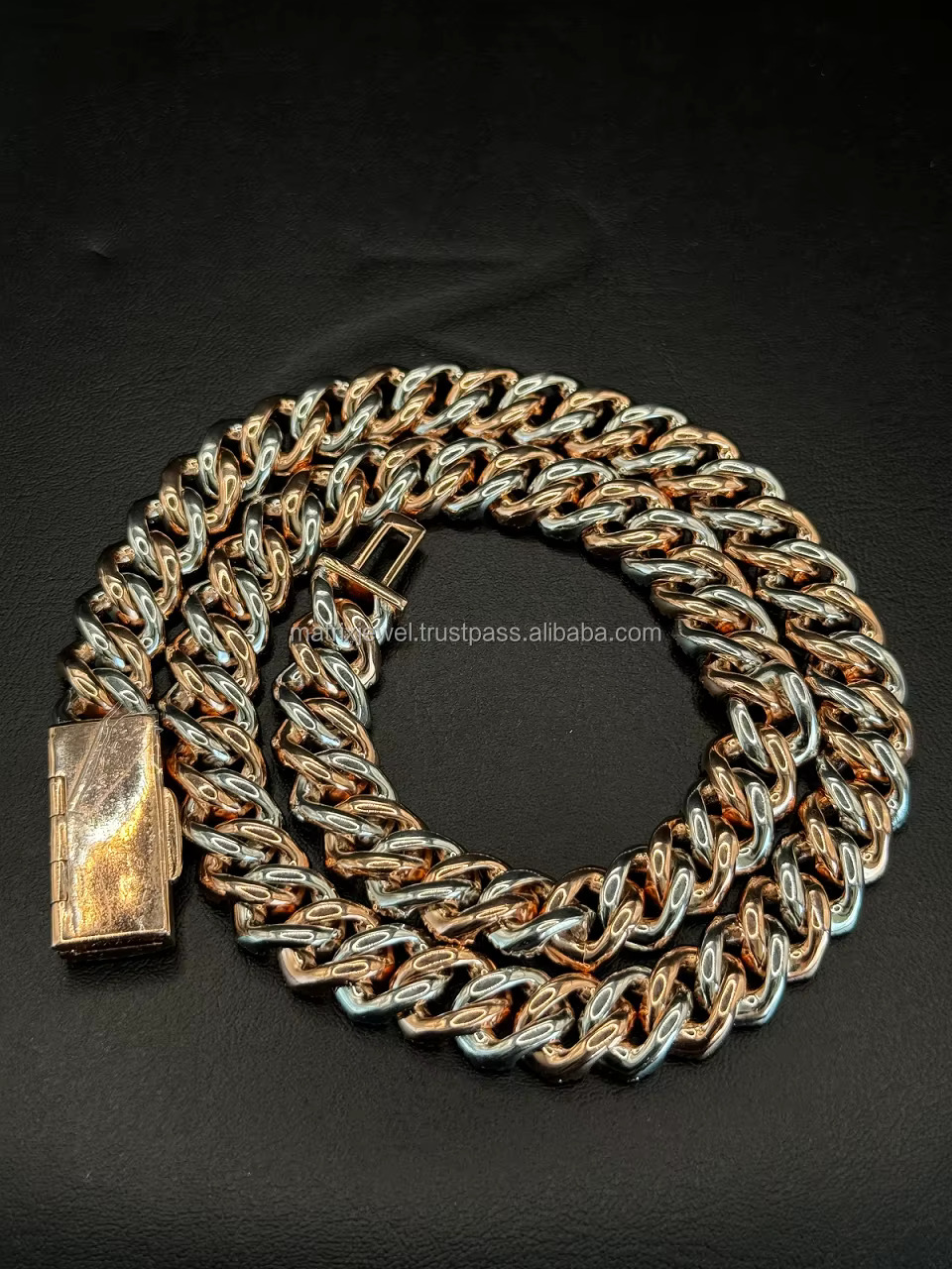 Rappers Two Tone Cuban Link Chain Iced Out Silver Moissanite Cuban Necklace Custom Hip Hop Jewelry Men 18MM Diamond Cuban