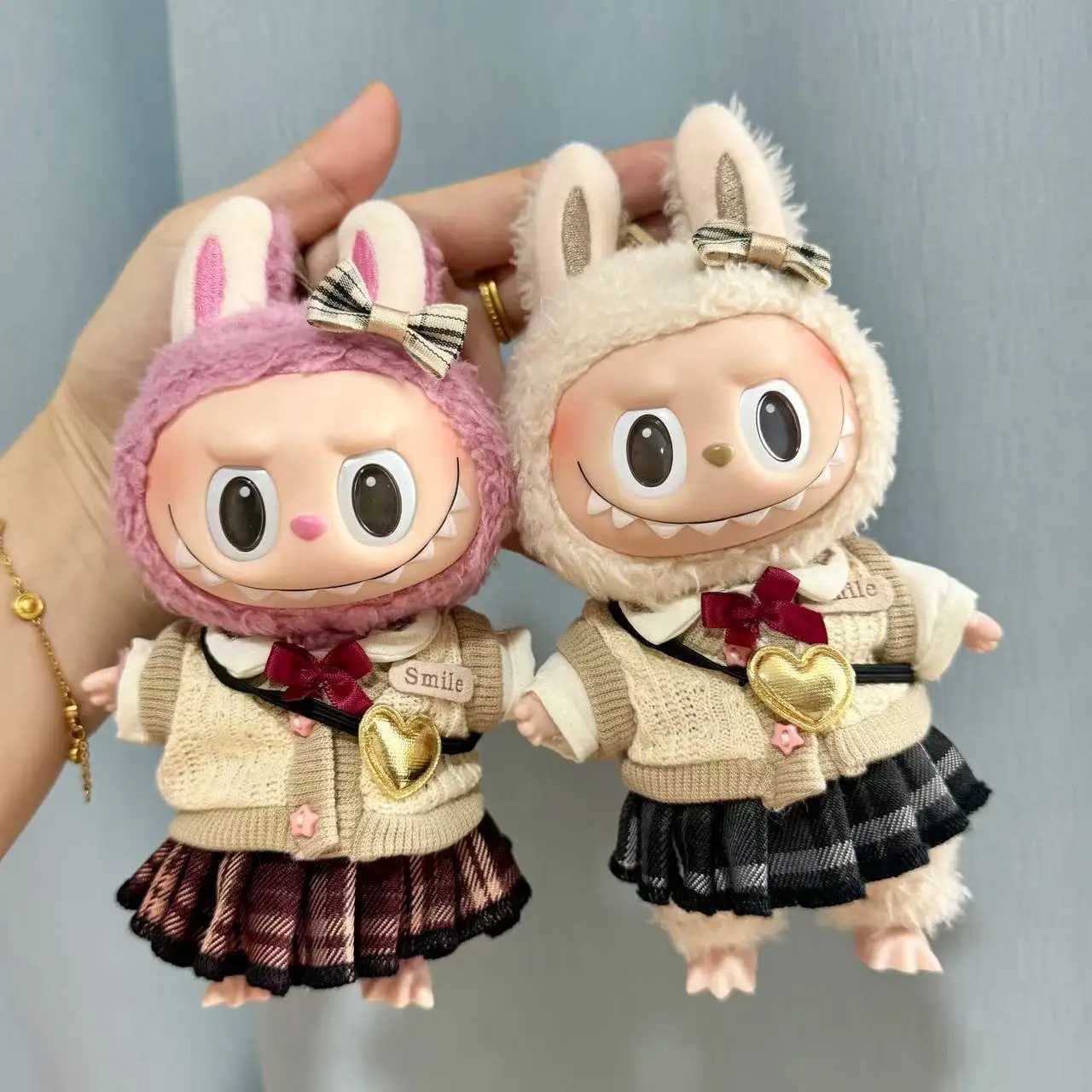17cm Labubu Clothing Pendant Labubu Doll Clothing Keychain Labubu Doll Set Cute W250301