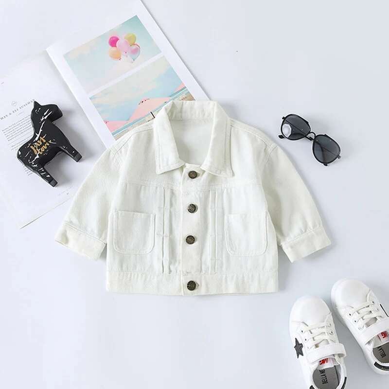 Ddmyshoesvip New Arrival Girls Boy Denim Casual Long Sleeve Jeans Jacket Fashion Outerwear Baby Clothes