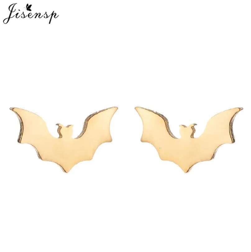 Punk Stainless Steel Stud Earrings for Women Men Funny Black Bat Earings Pendientes Piercing Jewelry Hiphop Halloween Gifts