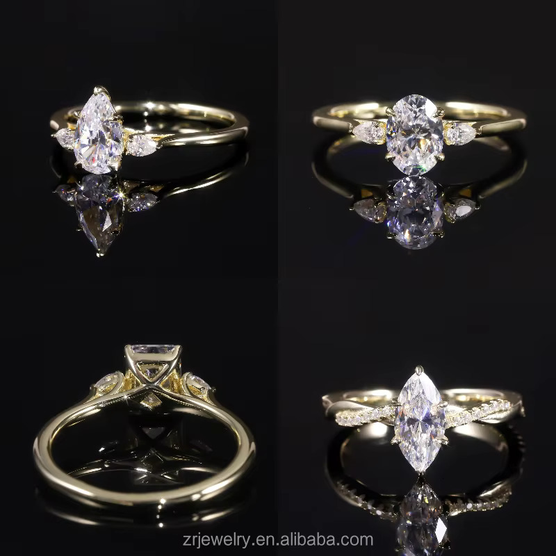 18k Gold Ladies Jewelry Vvs D Moissnite Diamond Wedding Engagement Mens Women Moissanite Ring