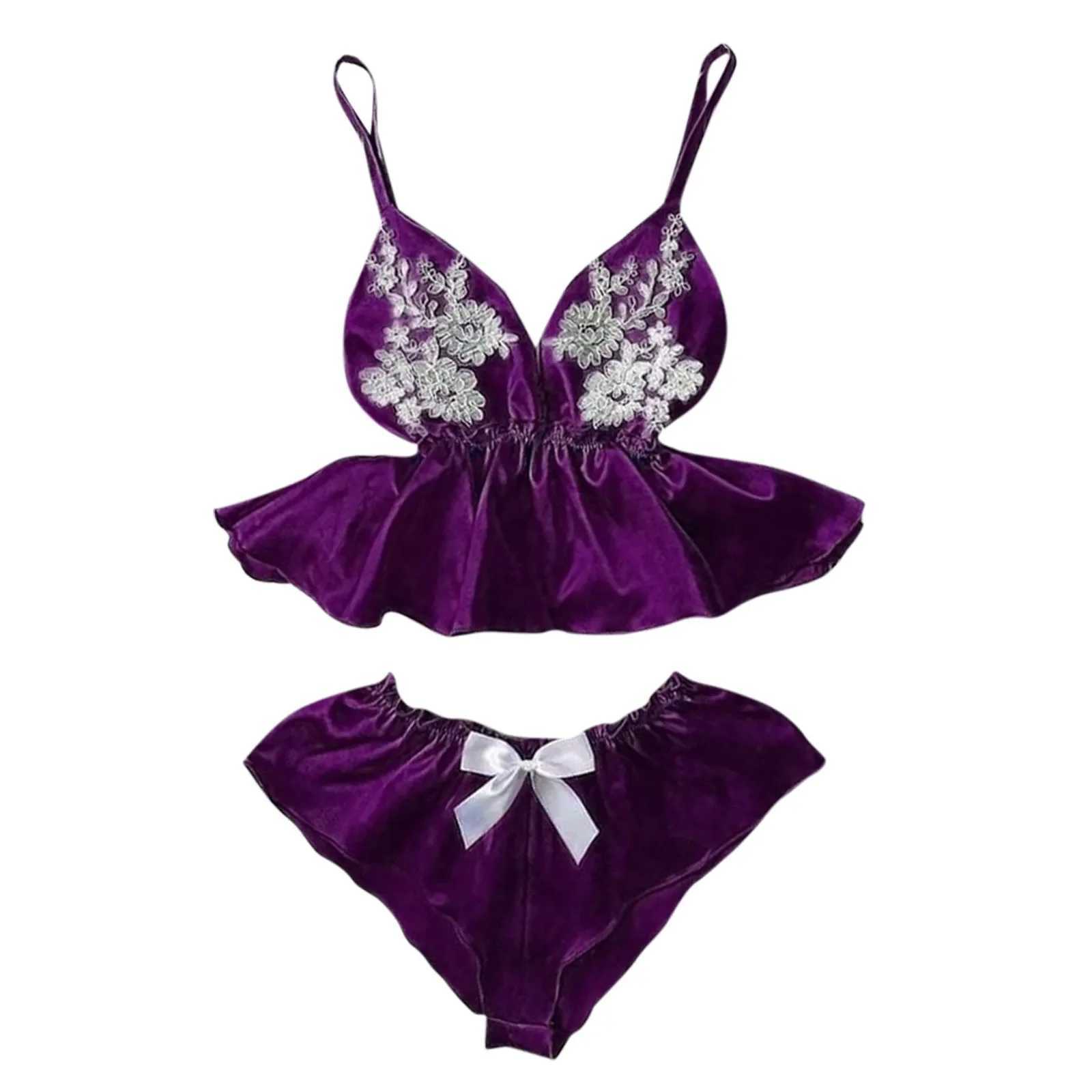 Womens Corset Lace Floral Lingerie Set Sexy Plus Size V Neck Bralette Bra Two Piece Splicing Stain Underwear Lingerie Sets SexyXJ250301