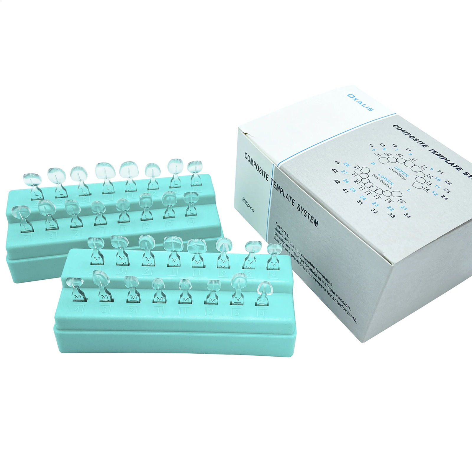 32Pcs Dental Veneer Mould Kit Composite Resin Mold Light Cure Autoclave Anterior Front Teeth Mould Teeth Whitening Tools 250228