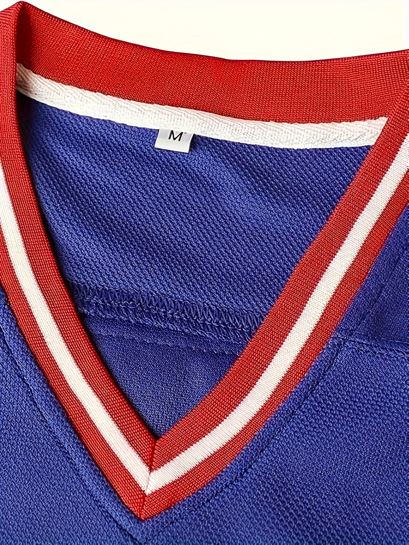 USA-Themed Men's Ice Hockey Jersey Polyester, Breathable, Slight Stretch, V-Neck, Embroidered Detail for Match Training Free shipping