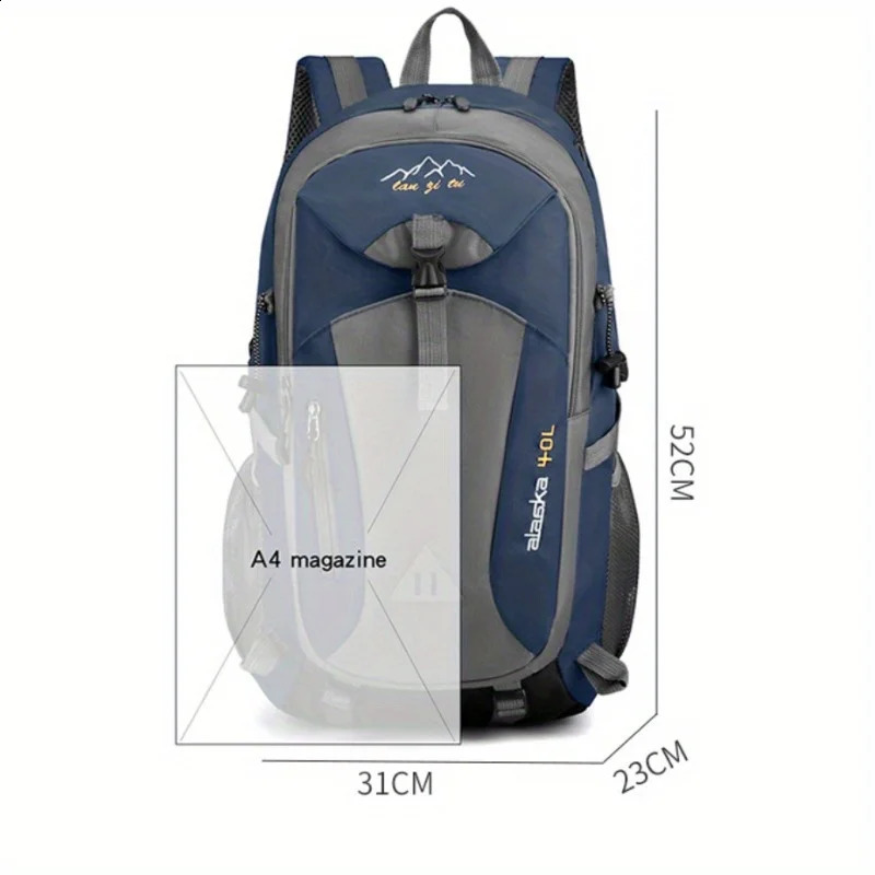 40L outdoor hiking bag mens and womens shoulder bag sports bag leisure travel backpack large capacity 250228