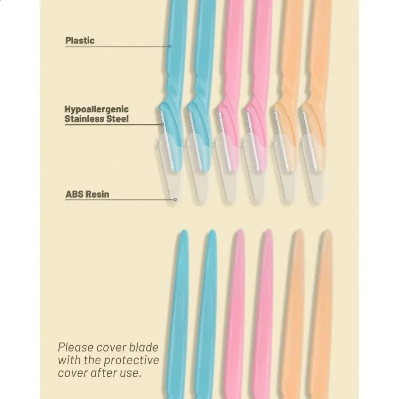 Eyebrow Razor for Women 12 Pcs Dermaplaning Tool for Face Professional Face Razor for Women Hair Remover 250224