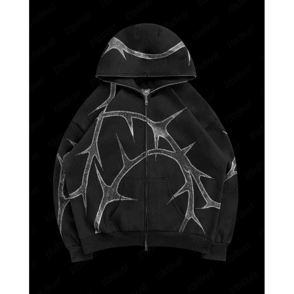 WY49999 ins style women's clothing autumn and winter new item personalized pattern loose fit pullover hooded sweatshirt