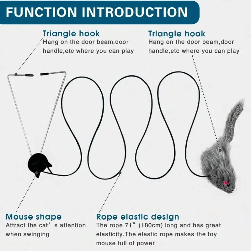 Interactive Cat Toys Hanging Interactive Cat Toys for Indoor Cats Kitten Play Chase Exercise Retractable Cat Teaser Toy