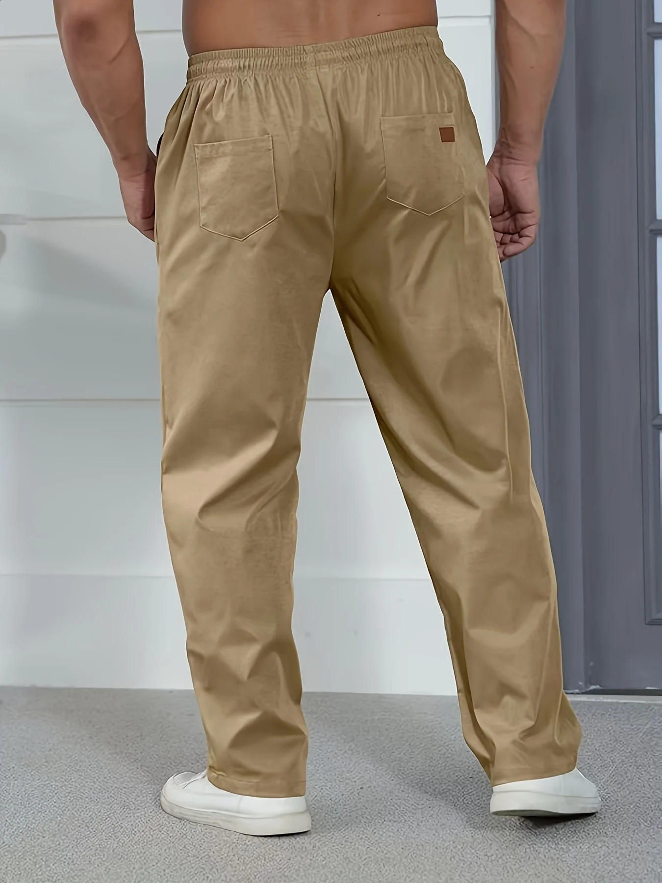 Mens Casual Jogger Pants Relaxed Fit Cargo Pants Drawstring Sweatpants Hiking Outdoor Twill Sport Pants 250225