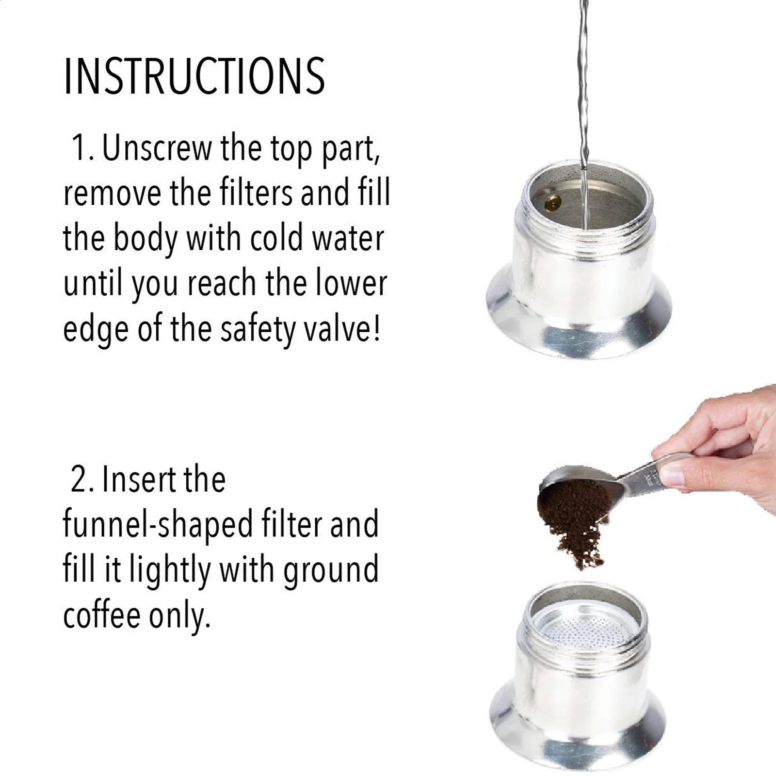Spout Stovetop Moka Pot Aluminum Alloy 1 Cup 50ML Italian Coffee Maker Rust Lightweight Practical for Travel 250224 - view 6