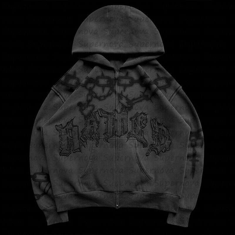 WY49999 ins style women's clothing autumn and winter new item personalized pattern loose fit pullover hooded sweatshirt