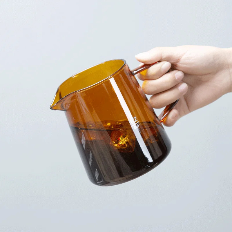 300/500ml Coffee Colored Glass Pot with Lid Shared Coffee Pot Pouring Coffee Concentrate Kitchen Making Coffee Accessories 250224