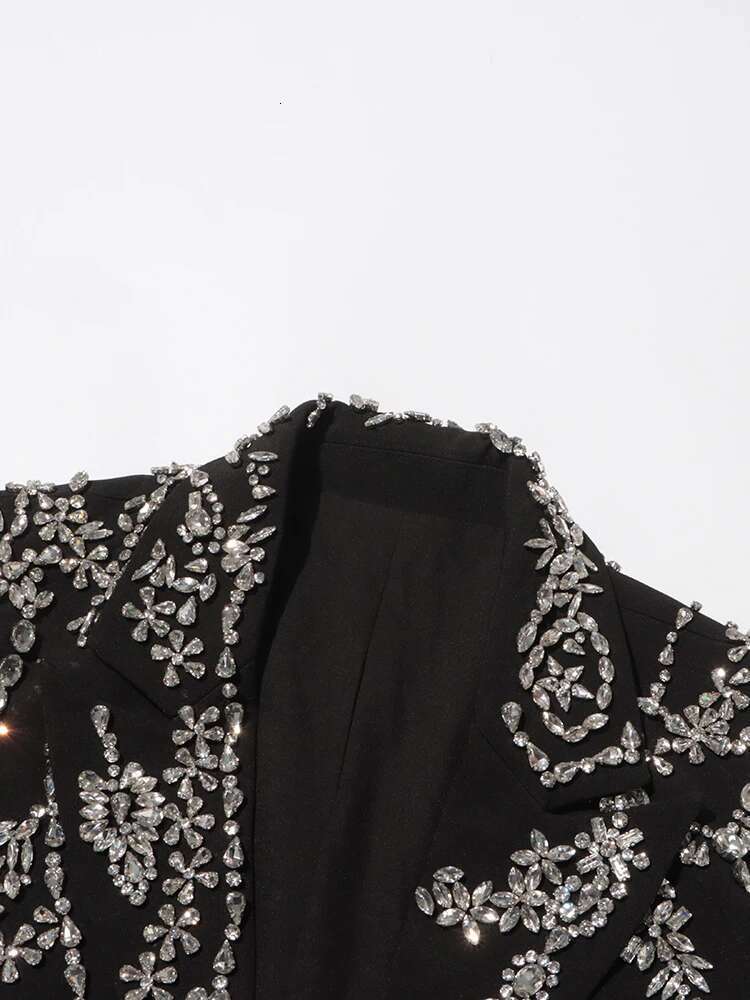 TWOTWINSTYLE Solid Spliced Dias Chic Blazers For Women Notched Collar Long Sleeve Patchwork Button Designer Coat Female New