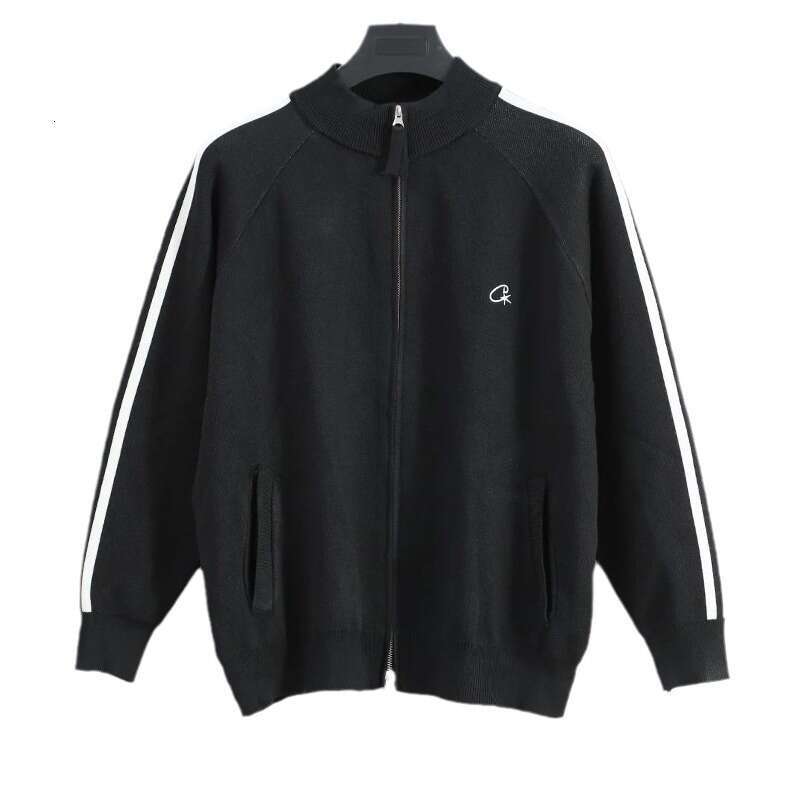 Fashion Letter Embroidery Loose cardigan Zipper Sweater Street Trendy Top