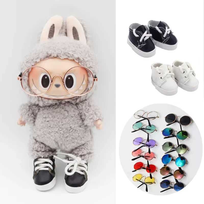 17cm Mini DollS Clothes Outfit For Korea Kpop Exo Labubu Idol BJD leather shoes Glasses AccessoriesXJ250301