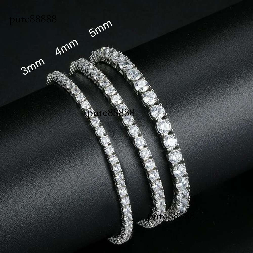 Dainty Full Moissanite Tennis Gold Plated Sterg Sier D Color Lab Created Dia Bracelet for Women Men