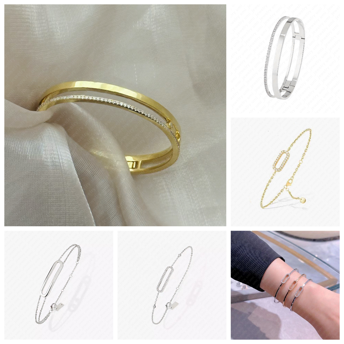 luxury designer jewelry Slide Stone women bracelet 925 sterling silver jewelry Lolita Style bracelet designer for women charms bracelet designer man gifts for mom