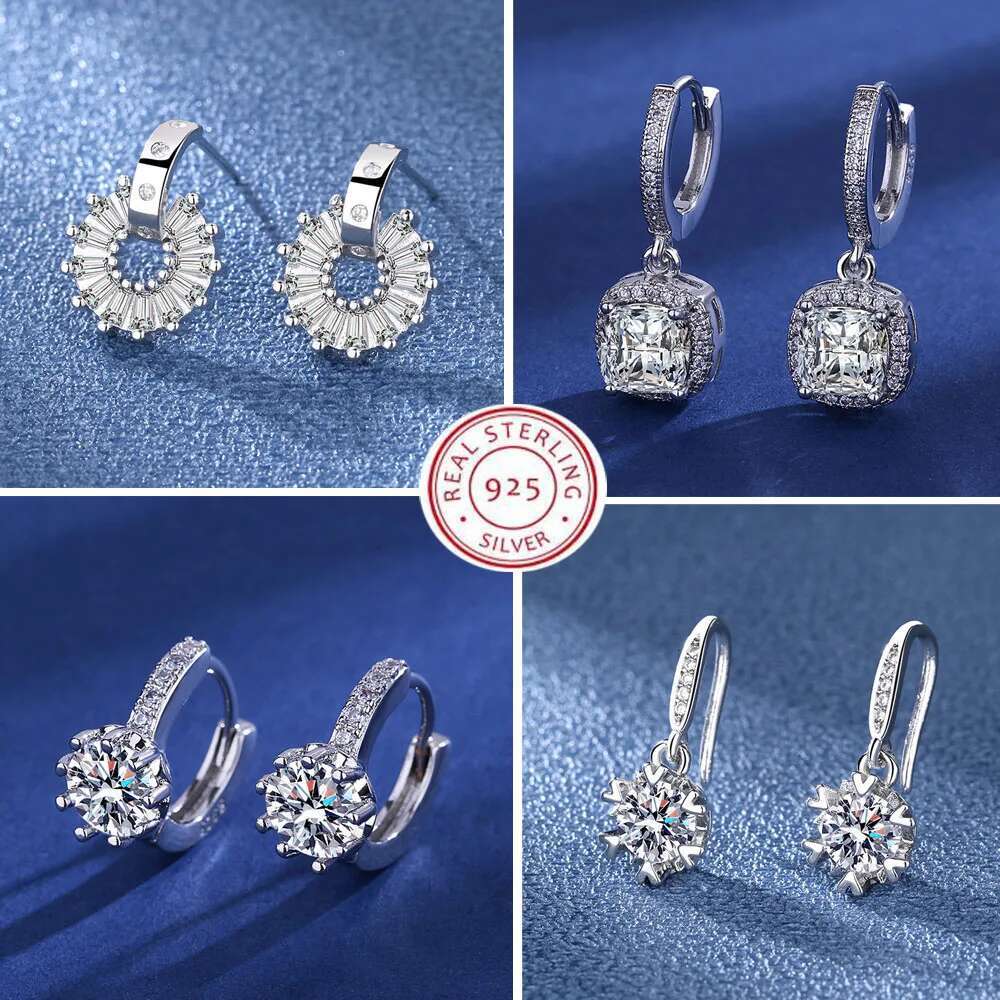 Sterg Sier Jewelry Women Fashion Cute Tiny Clear Crystal CZ Stud Earrings for Girls Teens Lady Gift
