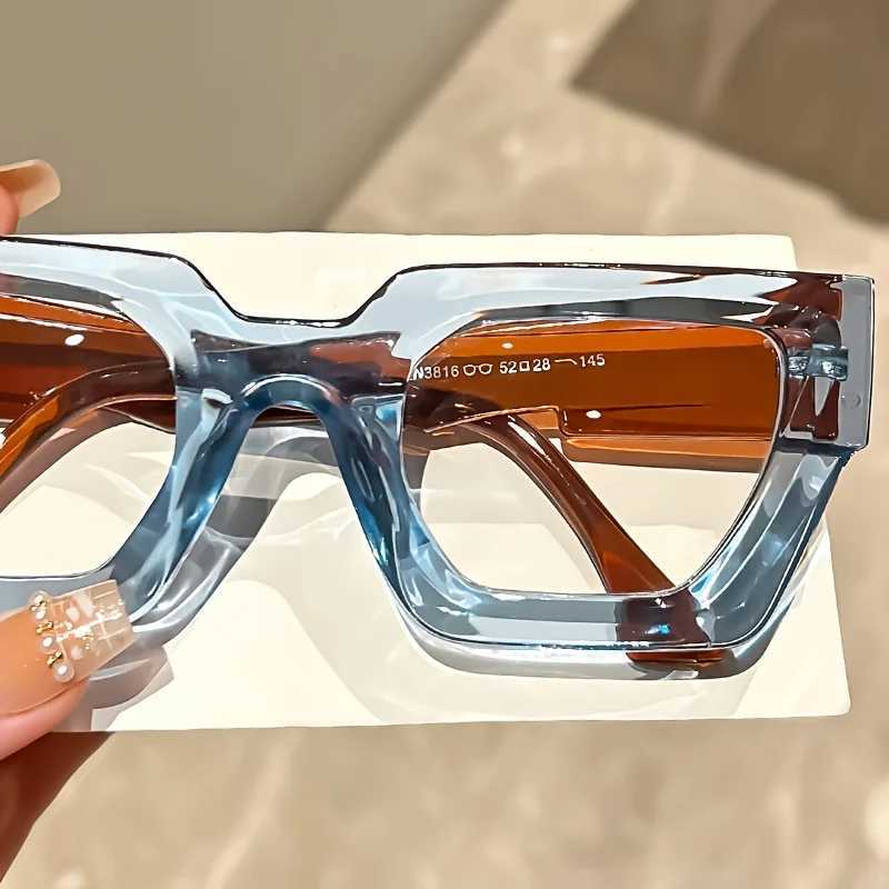 Y2K Oversi Clear Lens es with Leopard Print Frame Blue Light Blocking Fashionable Accessory for Casual Attire Y250301