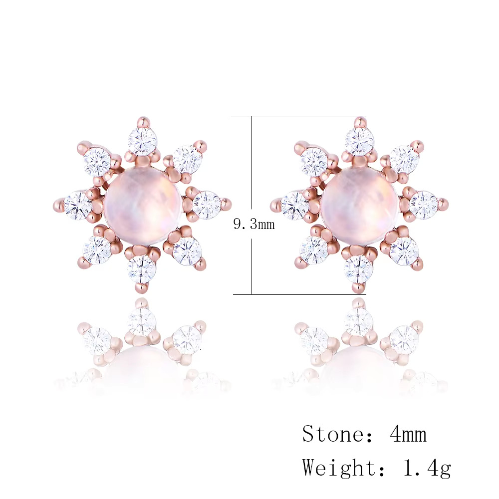 Factory Custom Is the Most Popular Affordable Professional Designer Design Sterg Sier Sun wer Moonstone Earrings