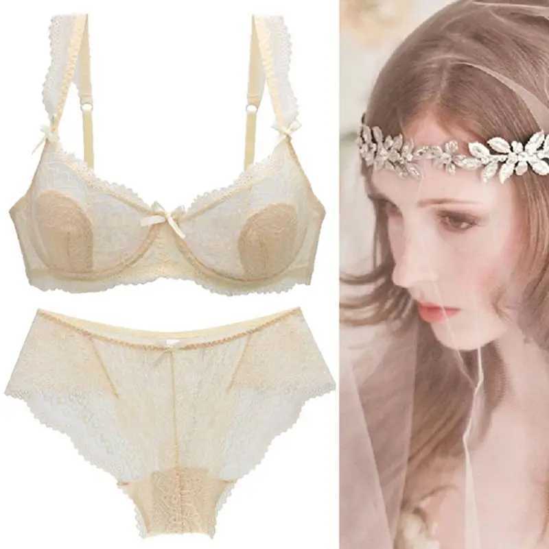 Sexy bra set womens floral embroidery ultra-thin thick underwear lace underwear push type ABCD cup underwearXJ250301