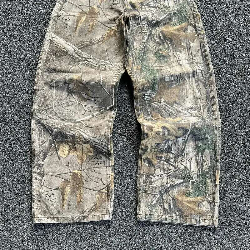 Camouflage Cargo Pants Y2k New American Mainstream Hip Hop Skateboard Men Women Streetwear Gothic High Street Super Loose Jeans
