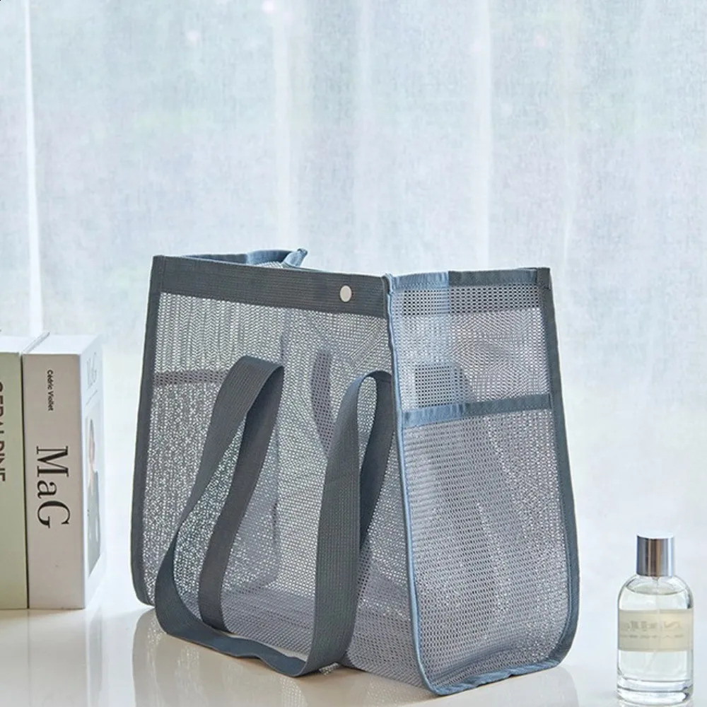 Large-Capacity Mesh Beach Bag Swimming Bag For Children Beach Toy Baskets Portable Travel Storage Wash Bag Quick Dry Tote 250305