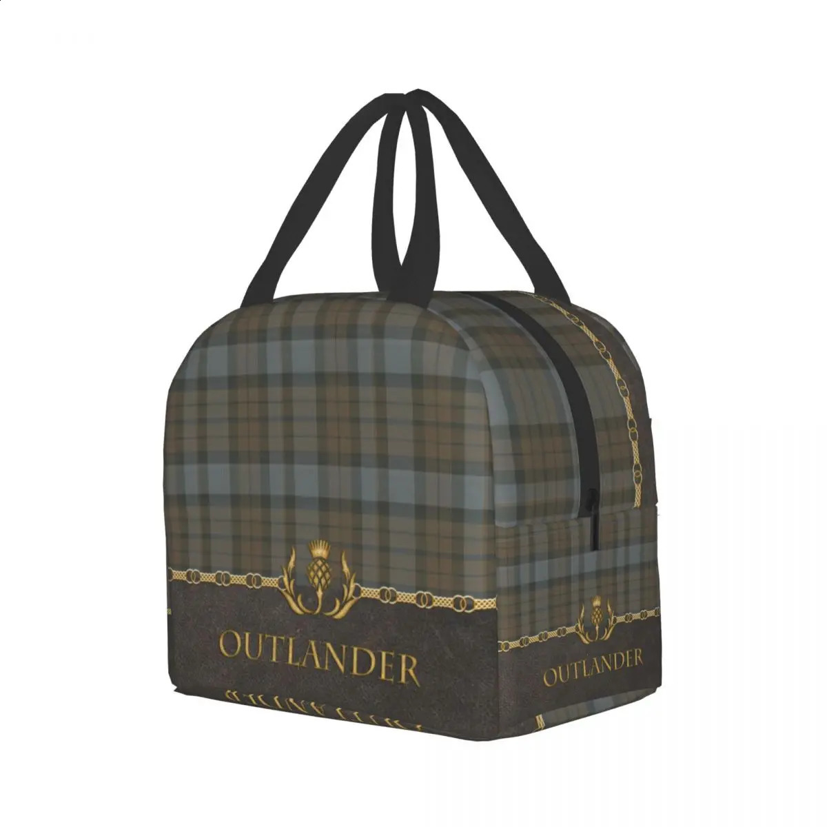Tartan Outlander Lunch Bag Portable Plaid Check Thermal Cooler Food Insulated Lunch Box For Kids School Picnic Bags 250227